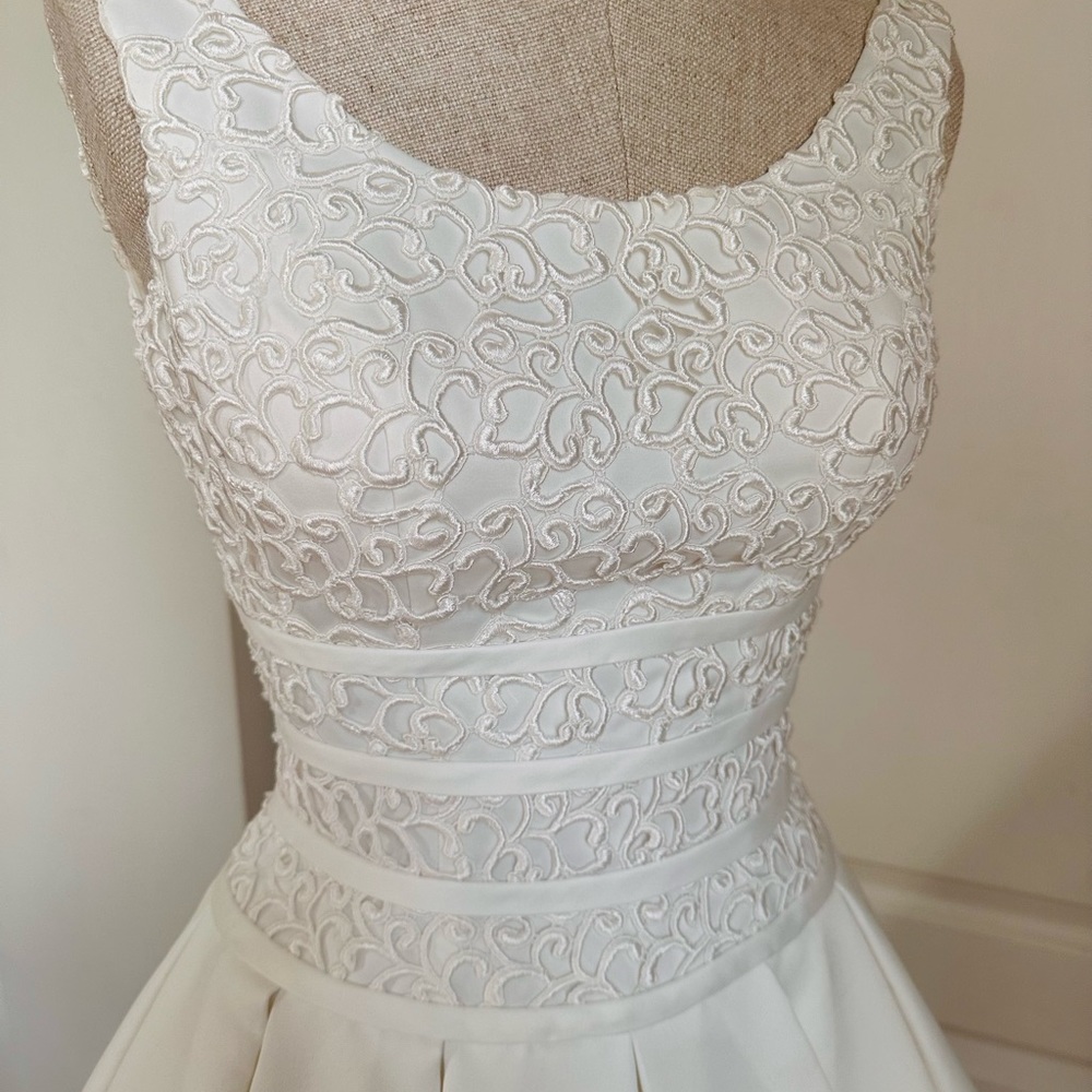 Oleg Cassini Embroidered Wedding Dress - Picture 5 of 16